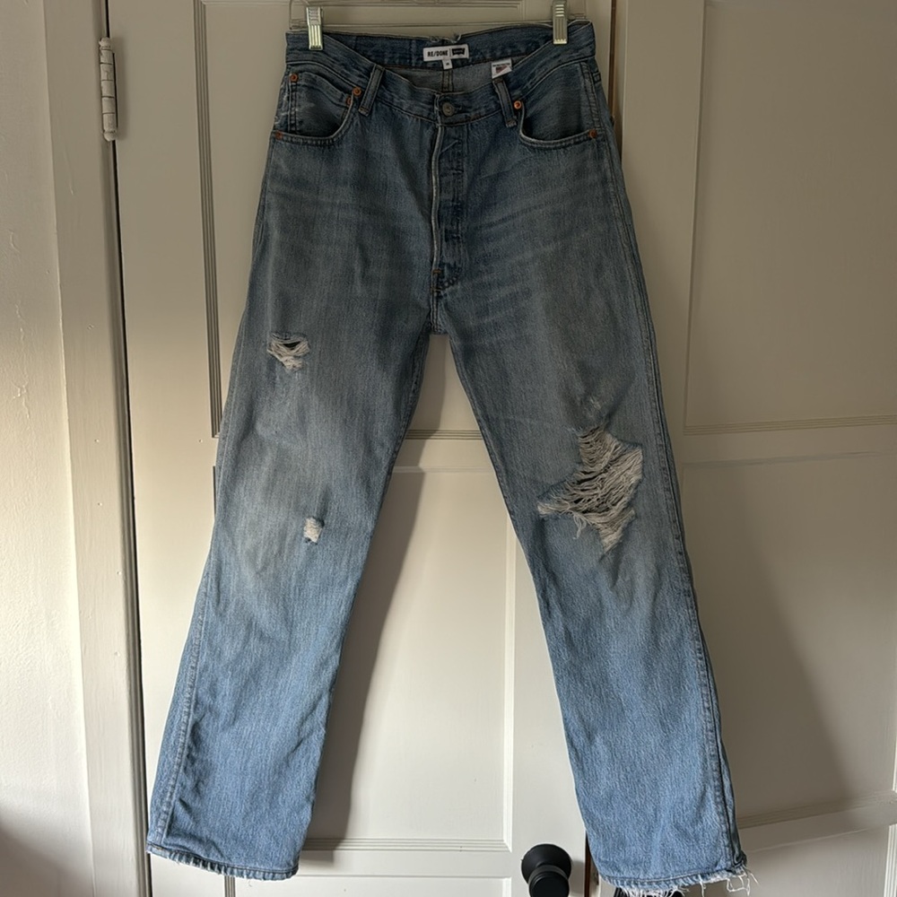 Re/Done Levi’s.  Size 29.  Distressed.